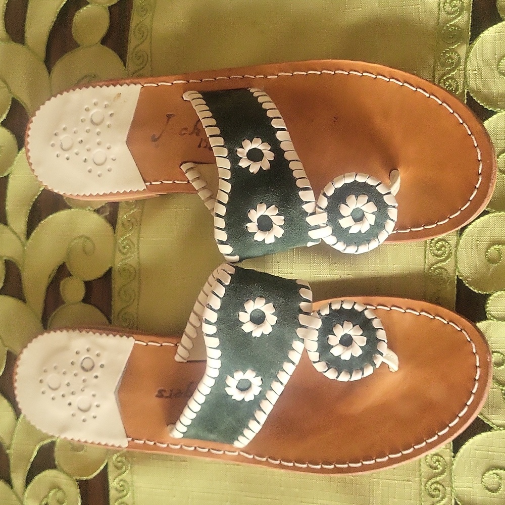 Jack Rogers 1968 Suede Stitched Thong Flat Sandal